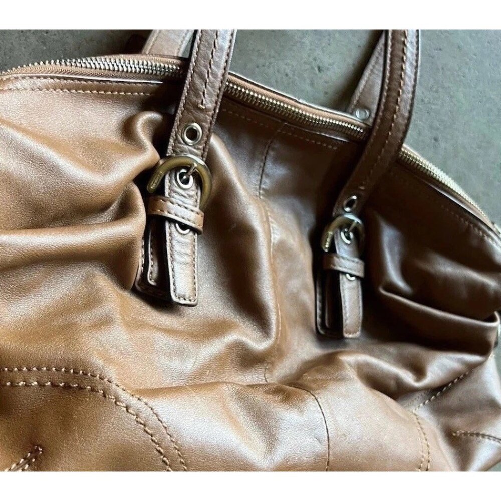 Coach F17220 Soho Shoulder Bag Purse Brown Leather Boho Slouchy Classic - Picture 13 of 15